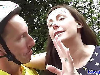 UK milf jizzed on while ass fingered